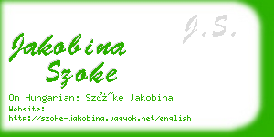 jakobina szoke business card
